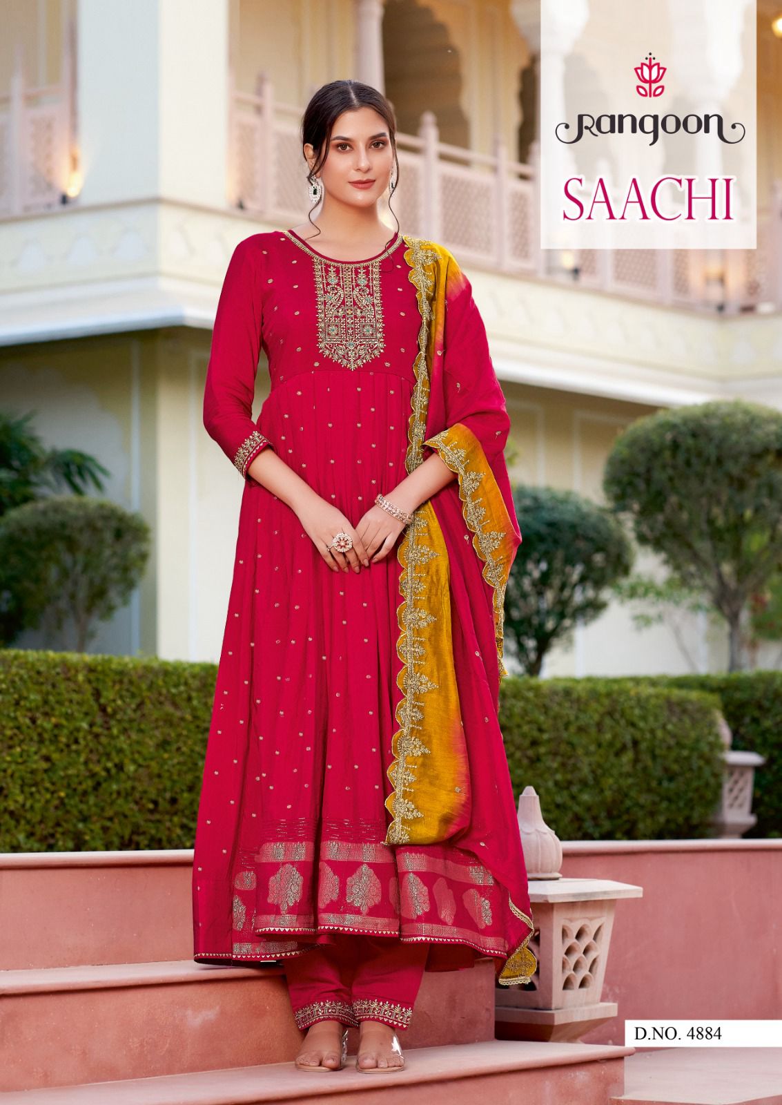 Rangoon Saachi Wedding Wear Anarkali Kurti With Bottom Dupatta
